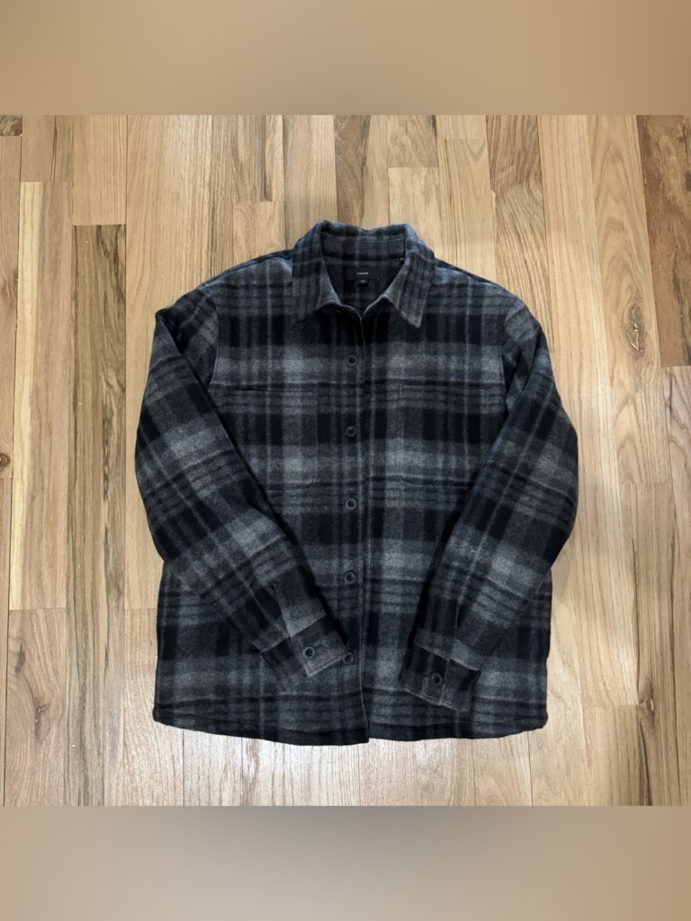 Vince Men's Sherpa Lined Plaid Shirt Jacket